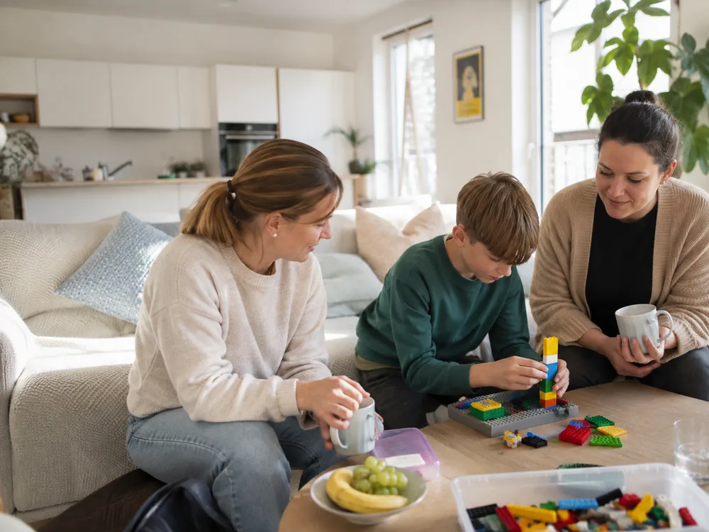 Illustration zur Unterstützung von Familien, Kindern und Jugendlichen